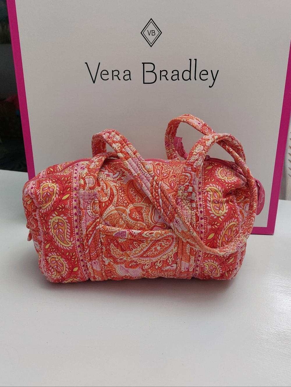 Vera Bradley Vintage Classic 100 Handbag Sherbet NWOT